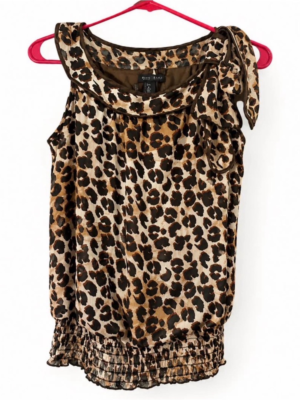 Bwear Leopard Print Sleeveless Tie-Shoulder Top in Brown and Black
